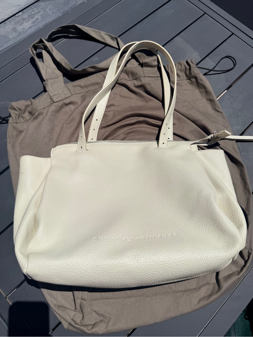 Adolfo dominguez Women's Cream and White Bag